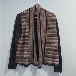 ELLEN TRACY SEQUIN CARDIGAN SWEATER SZ LARGE